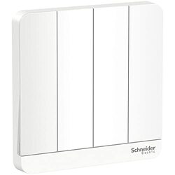 Schneider Electric E8334L1_WE AvatarOn White - 1-way plate switch 4 gang - 16AX - White - Pack of 3